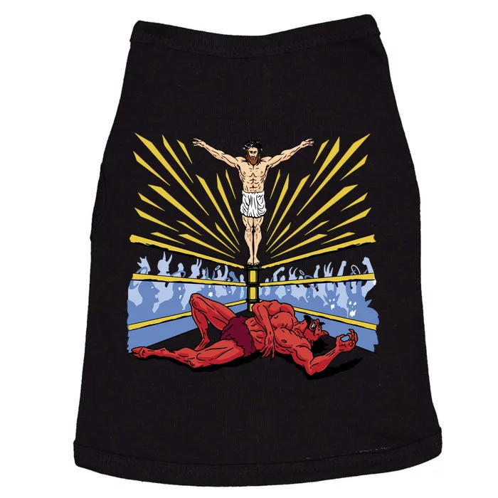 Jesus Wrestling Satan Doggie Tank