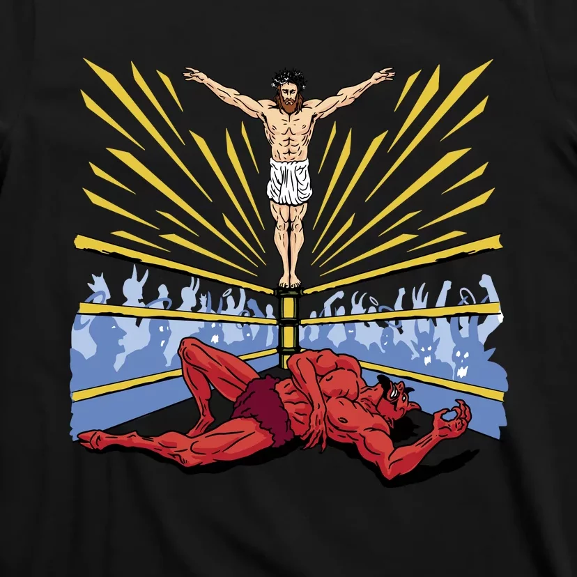 Jesus Wrestling Satan T-Shirt