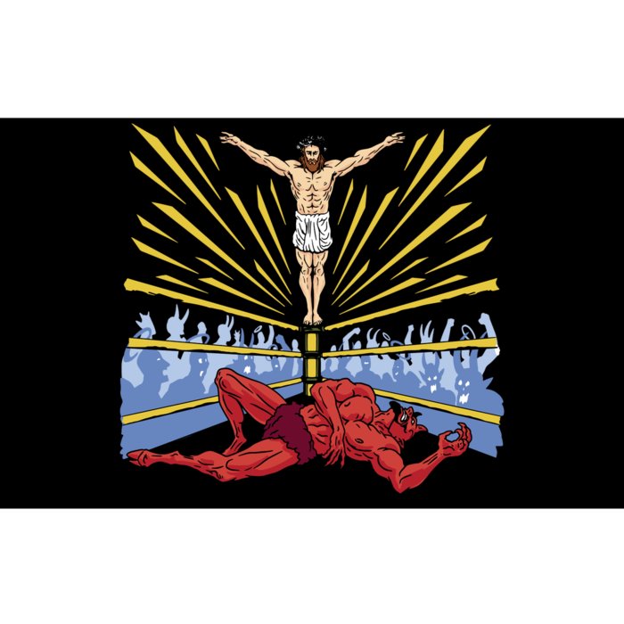 Jesus Wrestling Satan Bumper Sticker