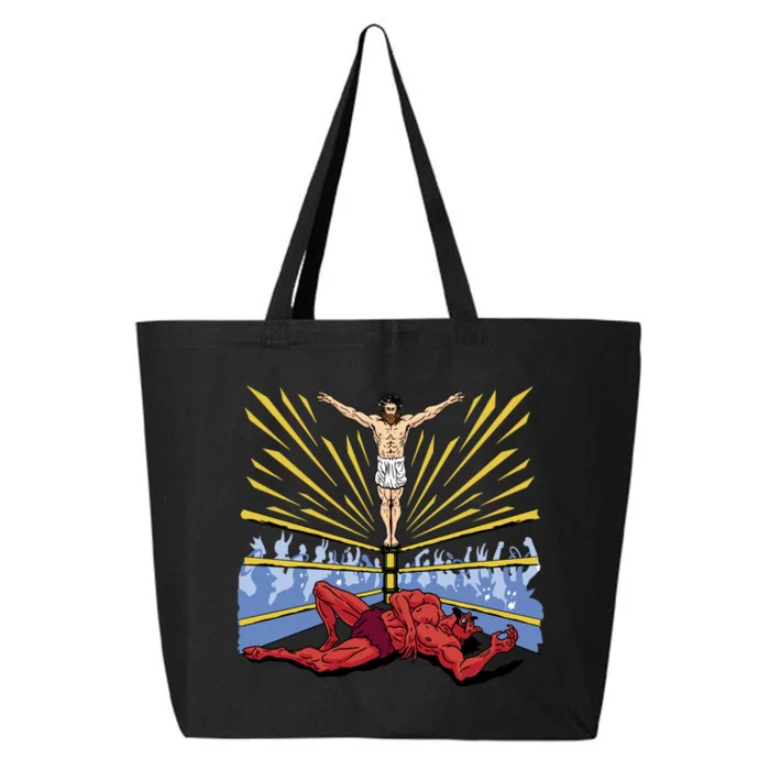 Jesus Wrestling Satan 25L Jumbo Tote