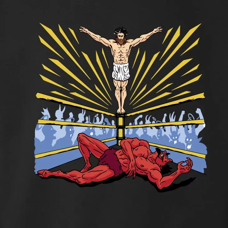 Jesus Wrestling Satan Toddler Hoodie