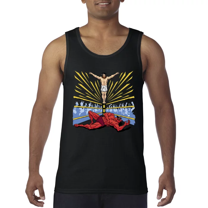 Jesus Wrestling Satan Tank Top