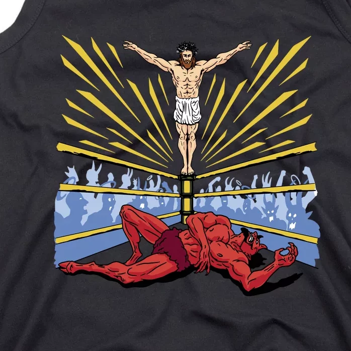 Jesus Wrestling Satan Tank Top