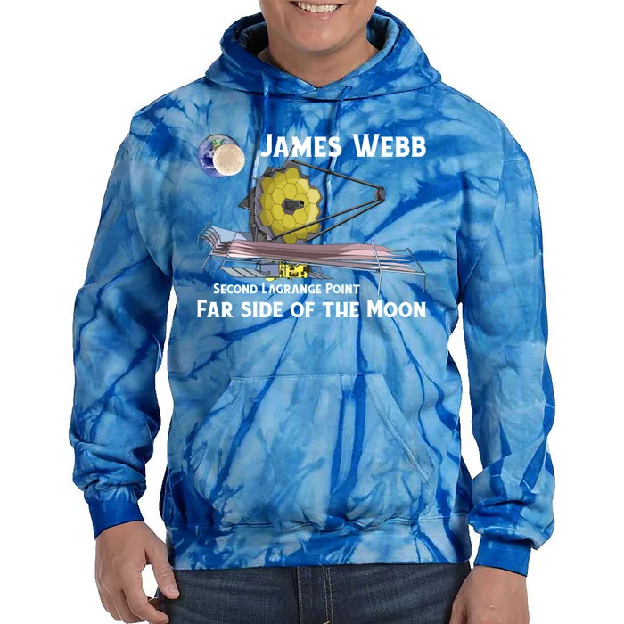 James Webb Space Telescope Moon Earth Second Lagrange Point Gift Tie Dye Hoodie