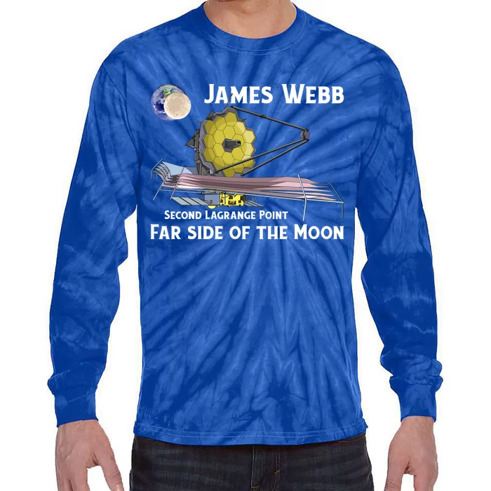 James Webb Space Telescope Moon Earth Second Lagrange Point Gift Tie-Dye Long Sleeve Shirt