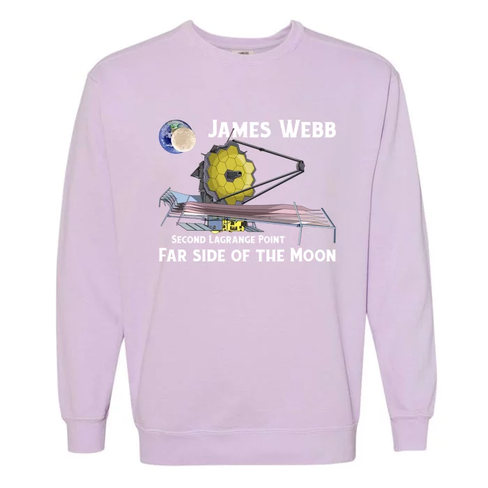 James Webb Space Telescope Moon Earth Second Lagrange Point Gift Garment-Dyed Sweatshirt