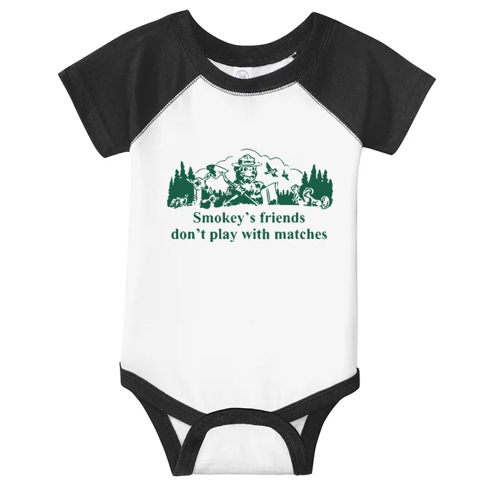 JohnB Wear Smokeys Friends Dont Play With Matches Infant Baby Jersey Bodysuit