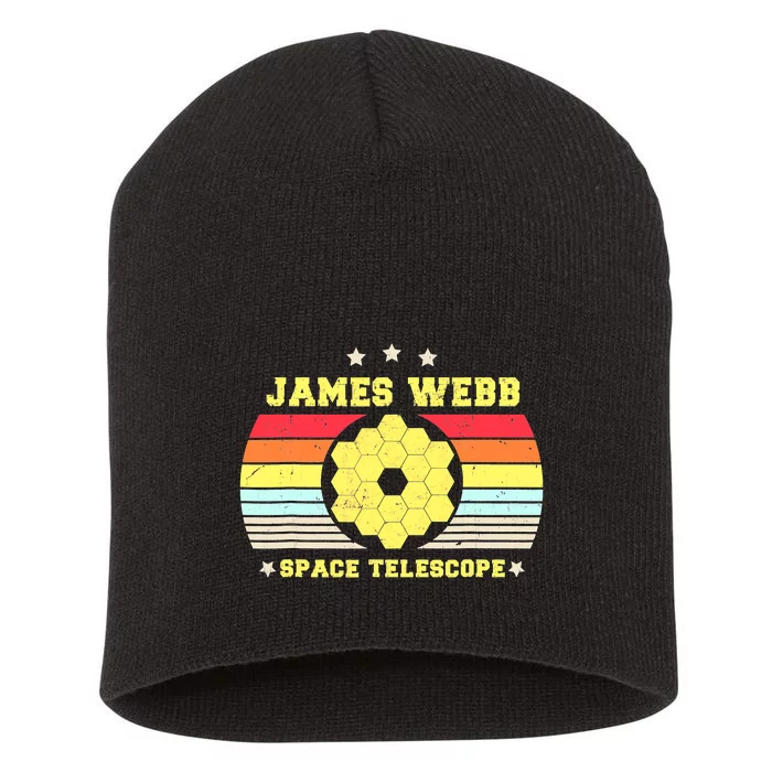 James Webb Space Telescope Retro JWST Vintage Webb Telescope Short Acrylic Beanie