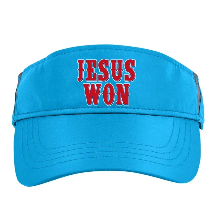 Jesus Won Texas Baseball Fan Adult Drive Performance Visor