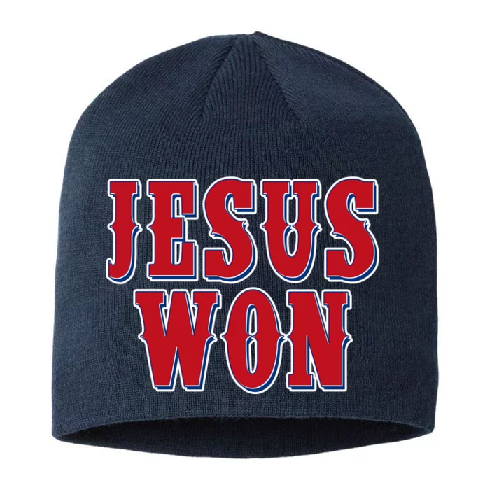 Jesus Won Texas Baseball Fan 8 1/2in Sustainable Knit Beanie