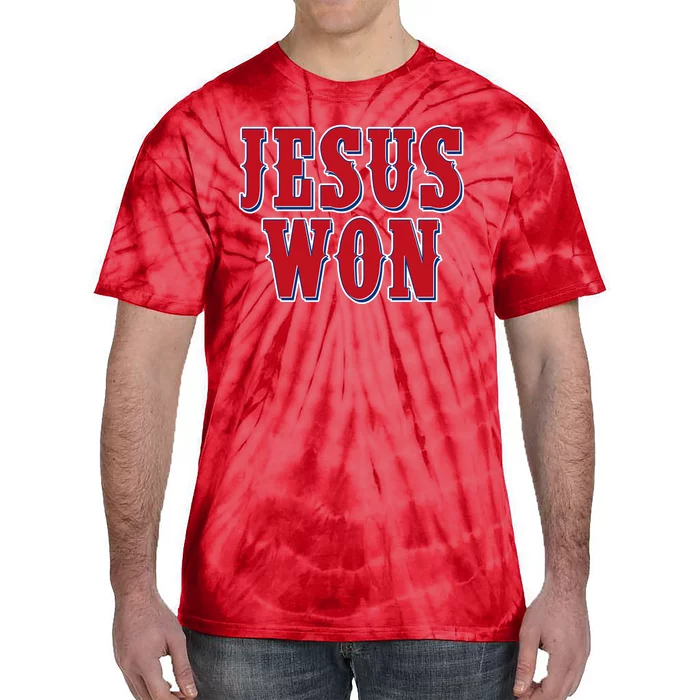 Jesus Won Texas Baseball Fan Tie-Dye T-Shirt