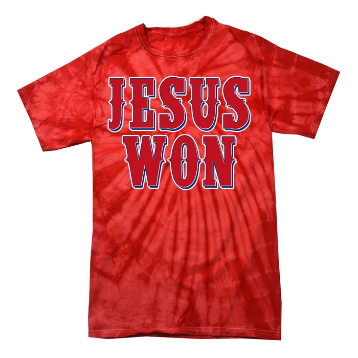 Jesus Won Texas Baseball Fan Tie-Dye T-Shirt