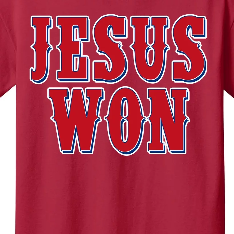 Jesus Won Texas Baseball Fan Kids T-Shirt