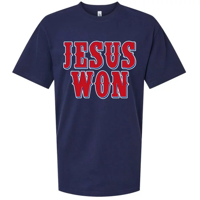 Jesus Won Texas Baseball Fan Sueded Cloud Jersey T-Shirt