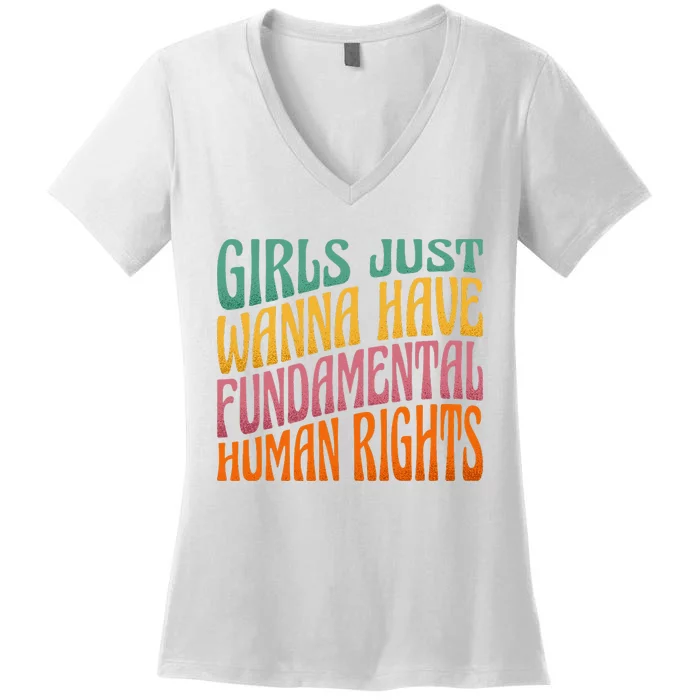 Just Want to Have Fundamental Rights  Equally Women's V-Neck T-Shirt