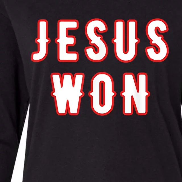 Jesus Won Texas Womens Cotton Relaxed Long Sleeve T-Shirt