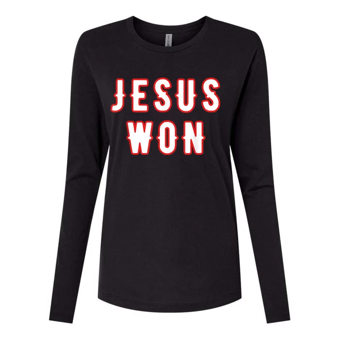 Jesus Won Texas Womens Cotton Relaxed Long Sleeve T-Shirt