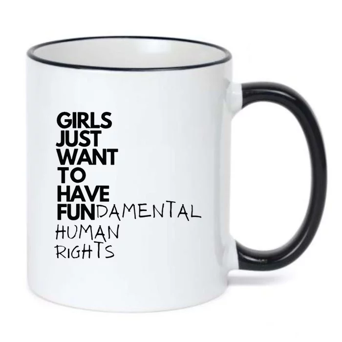 Just Want To Have Fundamental Human Rights Feminist Black Color Changing Mug