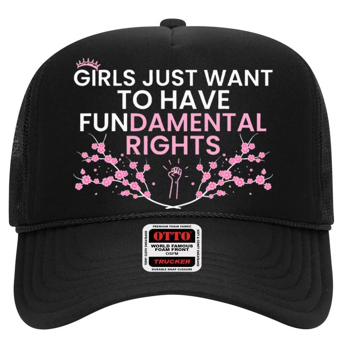 Just Want To Have Fundamental Rights High Crown Mesh Trucker Hat