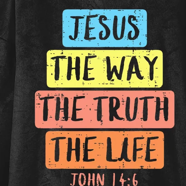 Jesus Way Truth Life John 146 Easter Religious Hooded Wearable Blanket