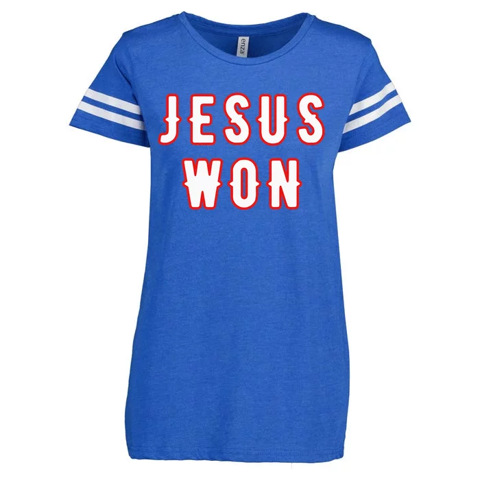 jesus won Texas Enza Ladies Jersey Football T-Shirt