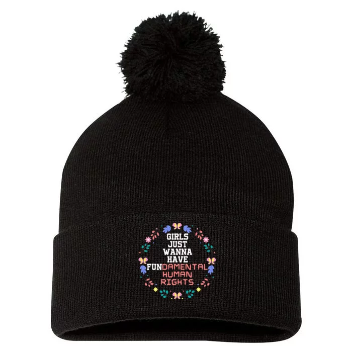 Just Want To Have Fundamental Rights Pom Pom 12in Knit Beanie