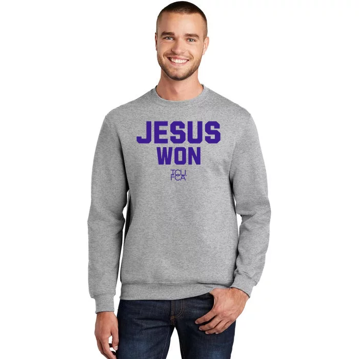 Jesus Won Tcu Fca Tall Sweatshirt