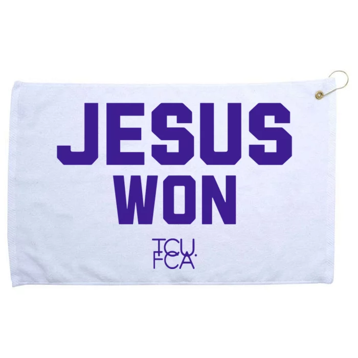 Jesus Won Tcu Fca Grommeted Golf Towel