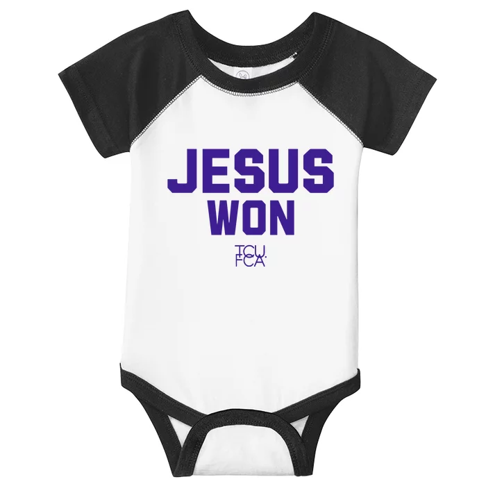 Jesus Won Tcu Fca Infant Baby Jersey Bodysuit