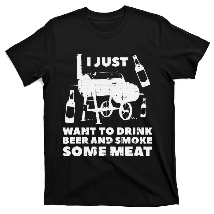 Just Want To Grill Some Meat Fun Bbq Barbecue T-Shirt