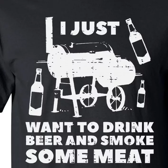 Just Want To Grill Some Meat Fun Bbq Barbecue Tall T-Shirt