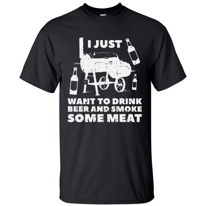 Just Want To Grill Some Meat Fun Bbq Barbecue Tall T-Shirt