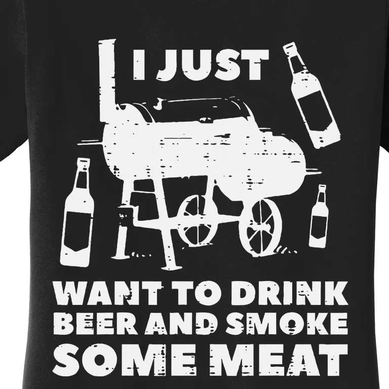 Just Want To Grill Some Meat Fun Bbq Barbecue Women's T-Shirt