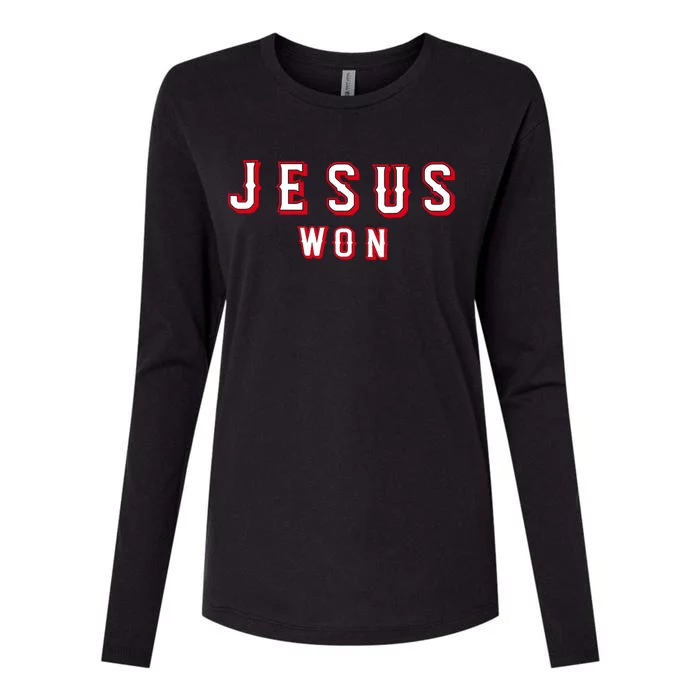 Jesus Won Texas Womens Cotton Relaxed Long Sleeve T-Shirt