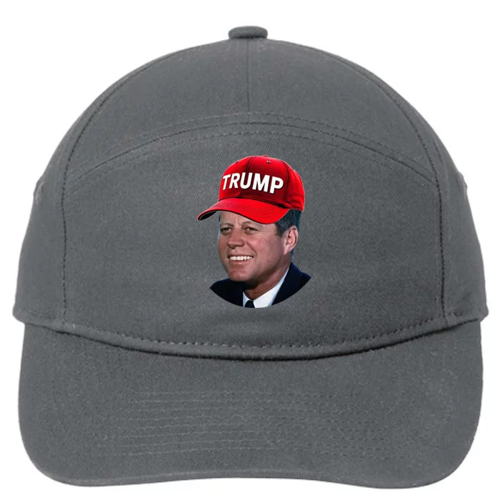 Jfk Wearing Trump Hat Funny John F Kennedy Meme Graphic 2024 7-Panel Snapback Hat