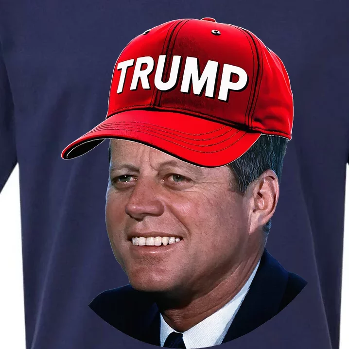 Jfk Wearing Trump Hat Funny John F Kennedy Meme Graphic 2024 Sueded Cloud Jersey T-Shirt