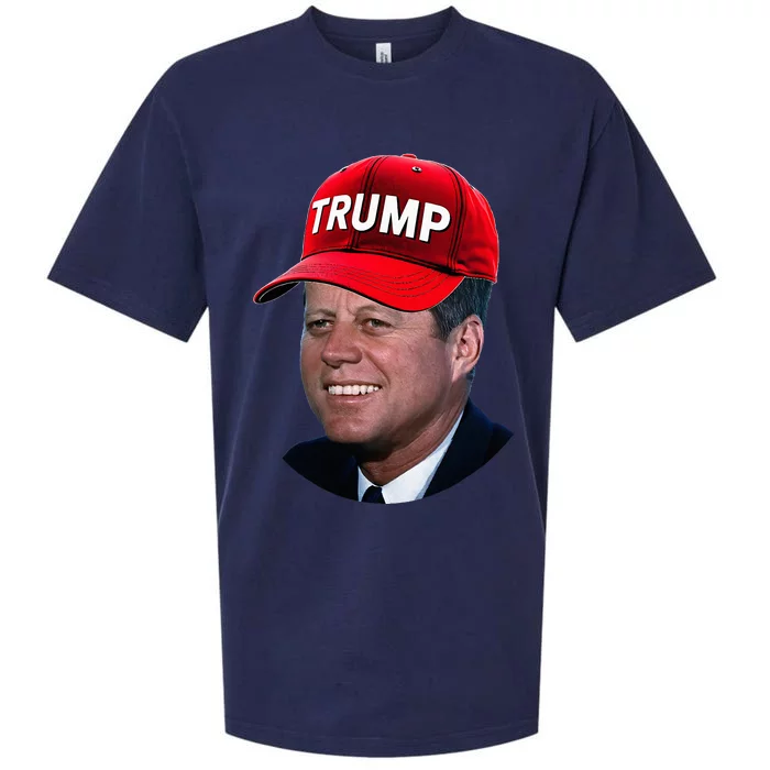 Jfk Wearing Trump Hat Funny John F Kennedy Meme Graphic 2024 Sueded Cloud Jersey T-Shirt