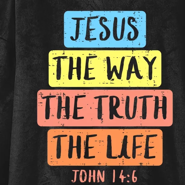 Jesus Way Truth Life John 146 Easter Religious Hooded Wearable Blanket