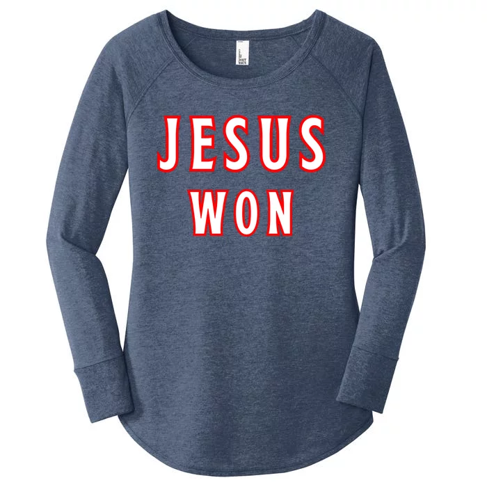 Jesus Won Texas Rangers Women's Perfect Tri Tunic Long Sleeve Shirt