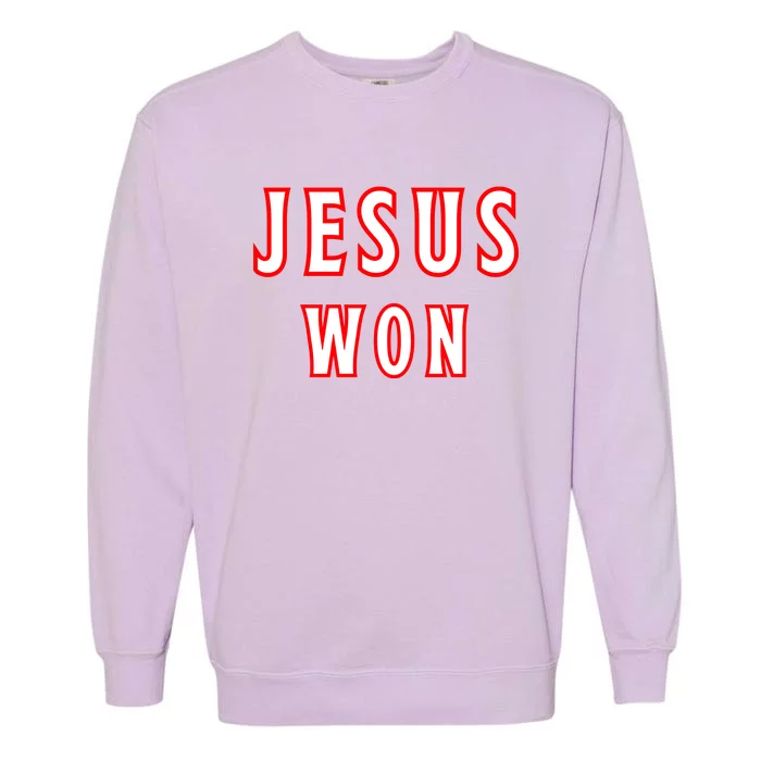 Jesus Won Texas Rangers Garment-Dyed Sweatshirt