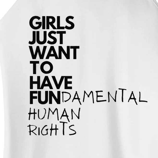 Just Want To Have Fundamental Human Rights Feminist Women’s Perfect Tri Rocker Tank