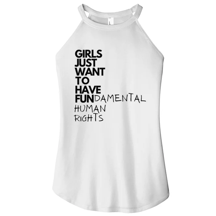 Just Want To Have Fundamental Human Rights Feminist Women’s Perfect Tri Rocker Tank