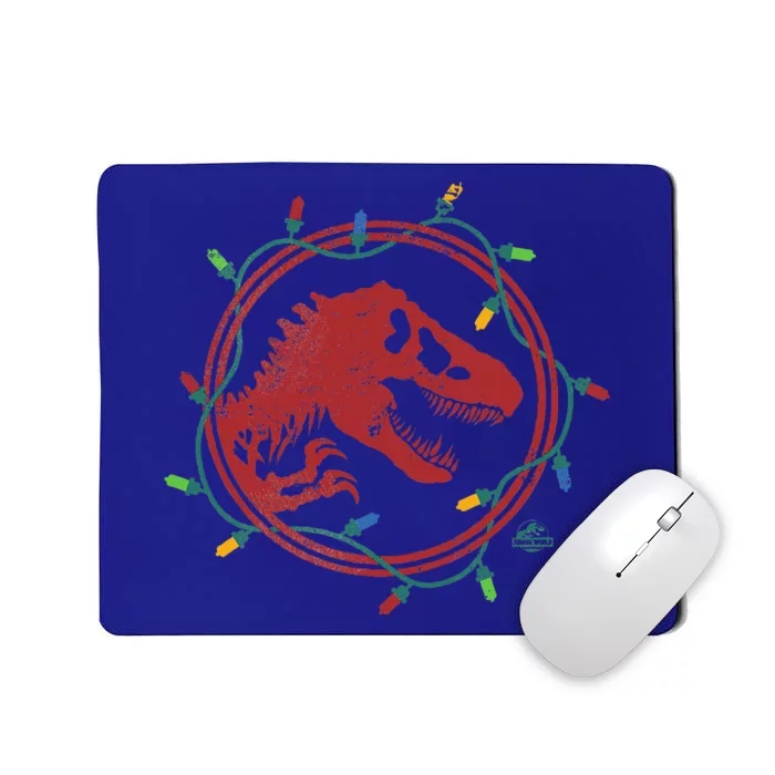 Jurassic World TRex Christmas Lights Mousepad