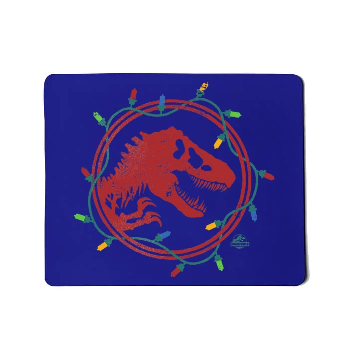 Jurassic World TRex Christmas Lights Mousepad