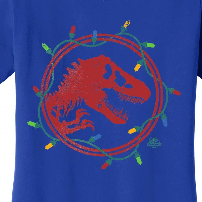 Jurassic World TRex Christmas Lights Women's T-Shirt