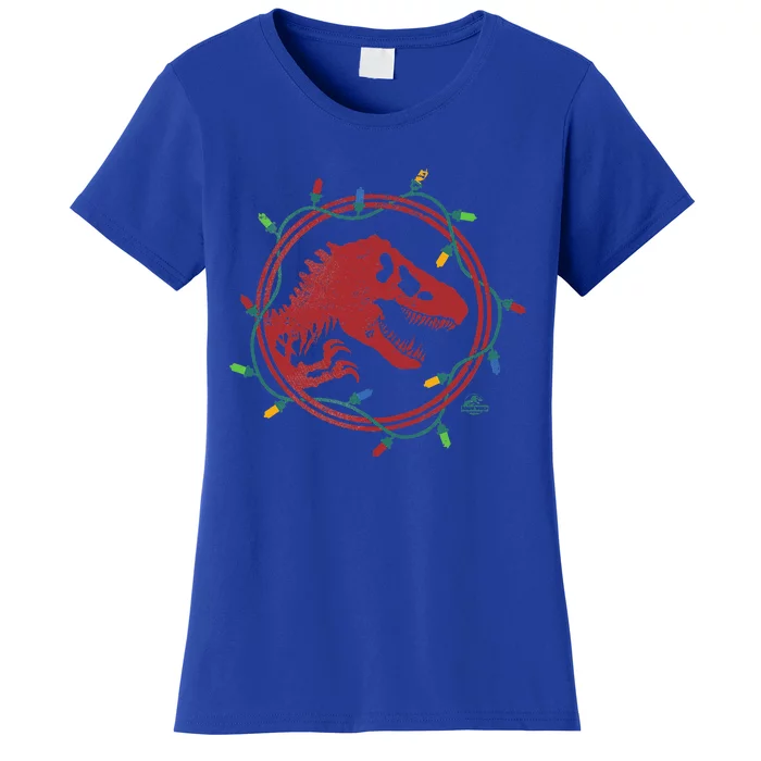 Jurassic World TRex Christmas Lights Women's T-Shirt