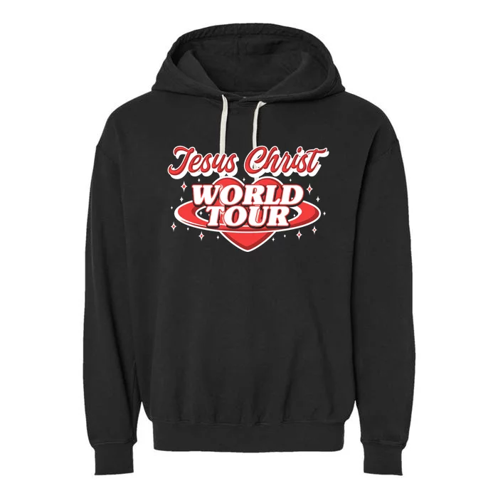 Jesus World Tour Christian Music Faith Concert Front & Back Garment-Dyed Fleece Hoodie