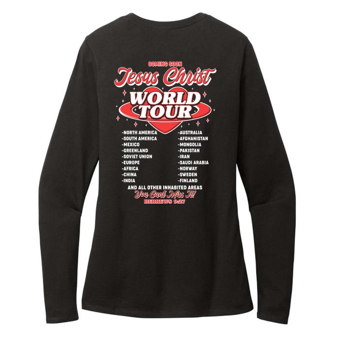 Jesus World Tour Christian Music Faith Concert Front & Back Womens CVC Long Sleeve Shirt