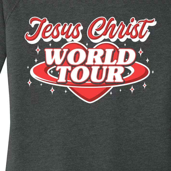 Jesus World Tour Christian Music Faith Concert Front & Back Women's Perfect Tri Tunic Long Sleeve Shirt