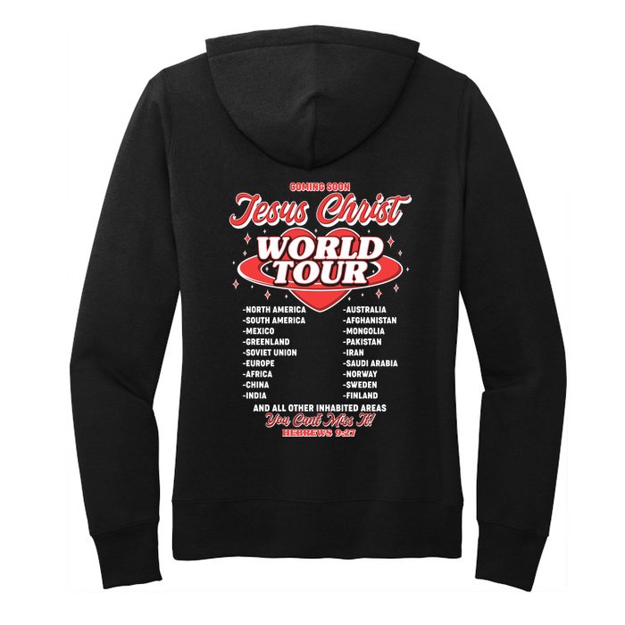 Jesus World Tour Christian Music Faith Concert Front & Back Women's Pullover Hoodie